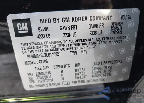 2020 Buick Encore Gx Fwd Essence из США, поврежденный, VIN KL4MMFSL7LB110921